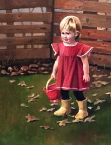 Eloise-in-the-Leaves oil on linen 16x20