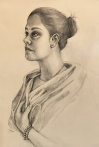 Adorned 16x20 Charcoal pencil