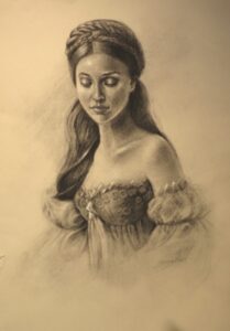 All-Dressed-Up Charcoal on Cream Rives 24x15