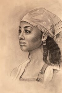 Bandana Charcoal on paper