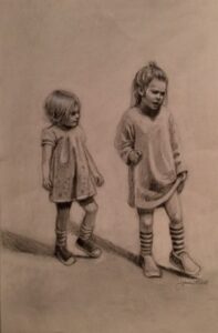 Best Friends 18x20 Pencil on paper