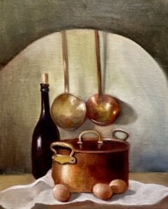 Copper and Brass Oil on linen panel 11x14