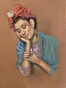 Dreaming of Frida 24x20 Pastel on textured paper