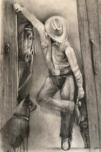 End of Day 12x24 Charcoal on paper