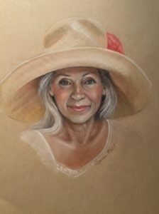 Floppy-Hat Conte on French Paper 19x12
