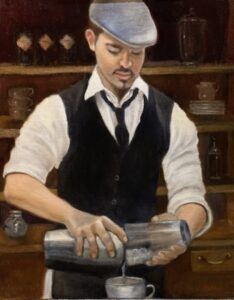 New Years Iced Coffee 16x20 Oil on linen