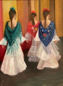 Piano Shawl Parade 12x16 Oil on linen