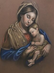 The Christmas Gift 22x20 Pastel on Paper