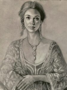 Bonita Loose charcoal and Charcoal pencil