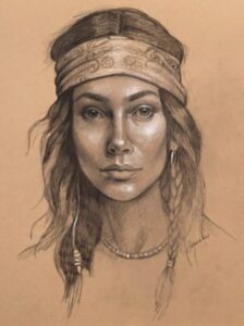 The 70’s Charcoal on paper